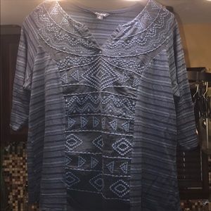 Lucky Brand embroidered eyelet top